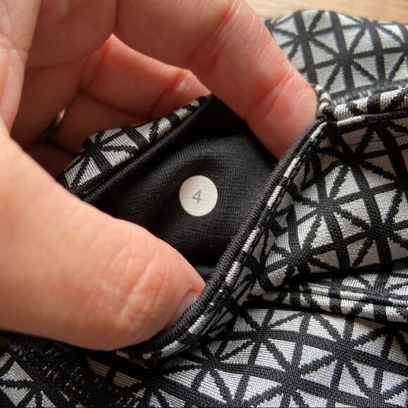 Lululemon Wunder Under Pant *Full-On LuonTri Geo Silver Spoon Black size 4 - Picture 9 of 12